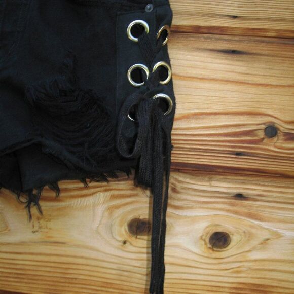 LF Carmar High Waist Side Lace Denim Jean Shorts - Picture 8 of 12